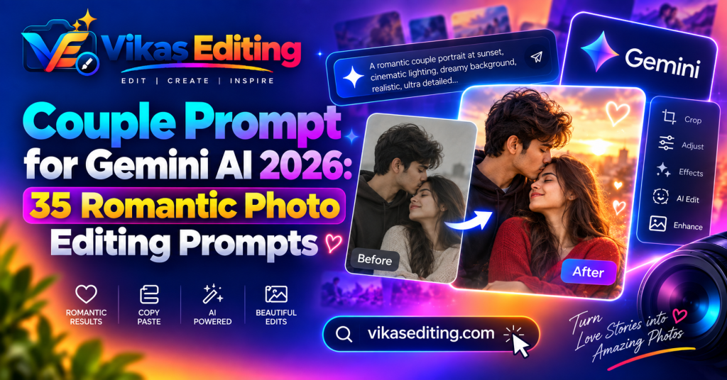 Couple Prompt for Gemini AI 2026 – 30+ Romantic Photo Editing Prompts to Copy and Paste