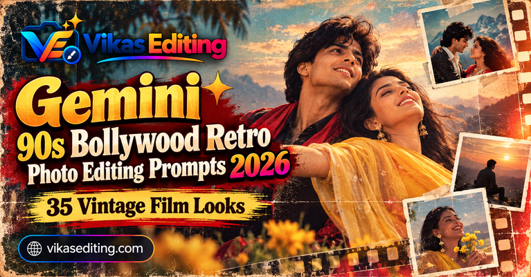 Gemini 90s Bollywood Retro Photo Editing Prompts 2026 35 Vintage Film Looks