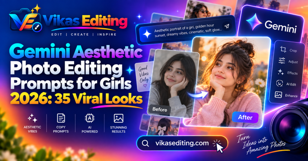 Gemini Aesthetic Photo Editing Prompts for Girls 2026 – 30+ Viral Copy Paste Looks