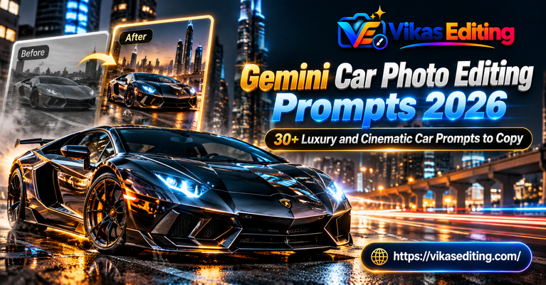 Gemini Car Photo Editing Prompts 2026 – 30+ Luxury and Cinematic Car Prompts to Copy