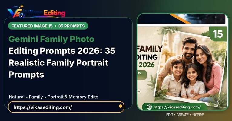 Gemini Family Photo Editing Prompts 2026 – 30+ Realistic Family Portrait Prompts