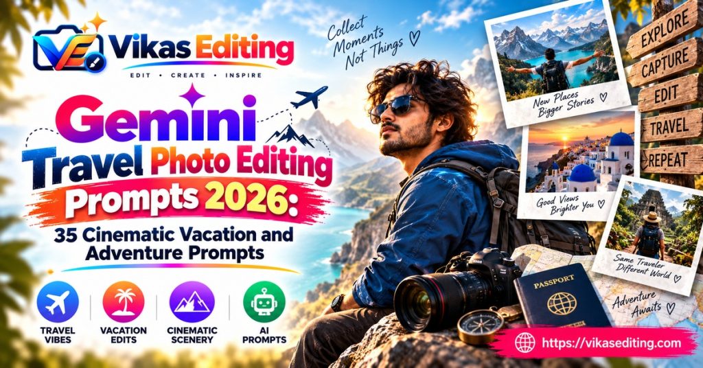 Gemini Travel Photo Editing Prompts 2026: 35 Cinematic Vacation and Adventure Prompts