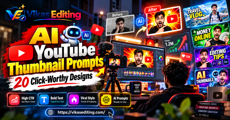 AI YouTube Thumbnail Prompts 20 Click-Worthy Designs